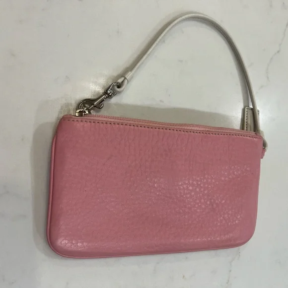 Coach Pink Leather Wristlet with Silver Accents - Picture 5 of 9
